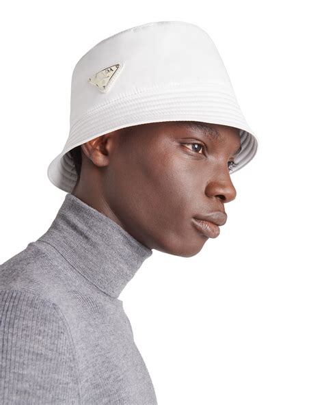 white prada bucket har|prada fluffy hat.